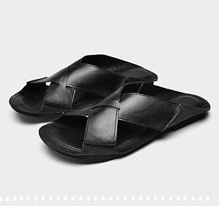 【新品】 SLIPPER　　　　 LEATHER/BLACK 26㎝ 7.5 CMR Black Leather Height Increasing Men Outdoor Indoor